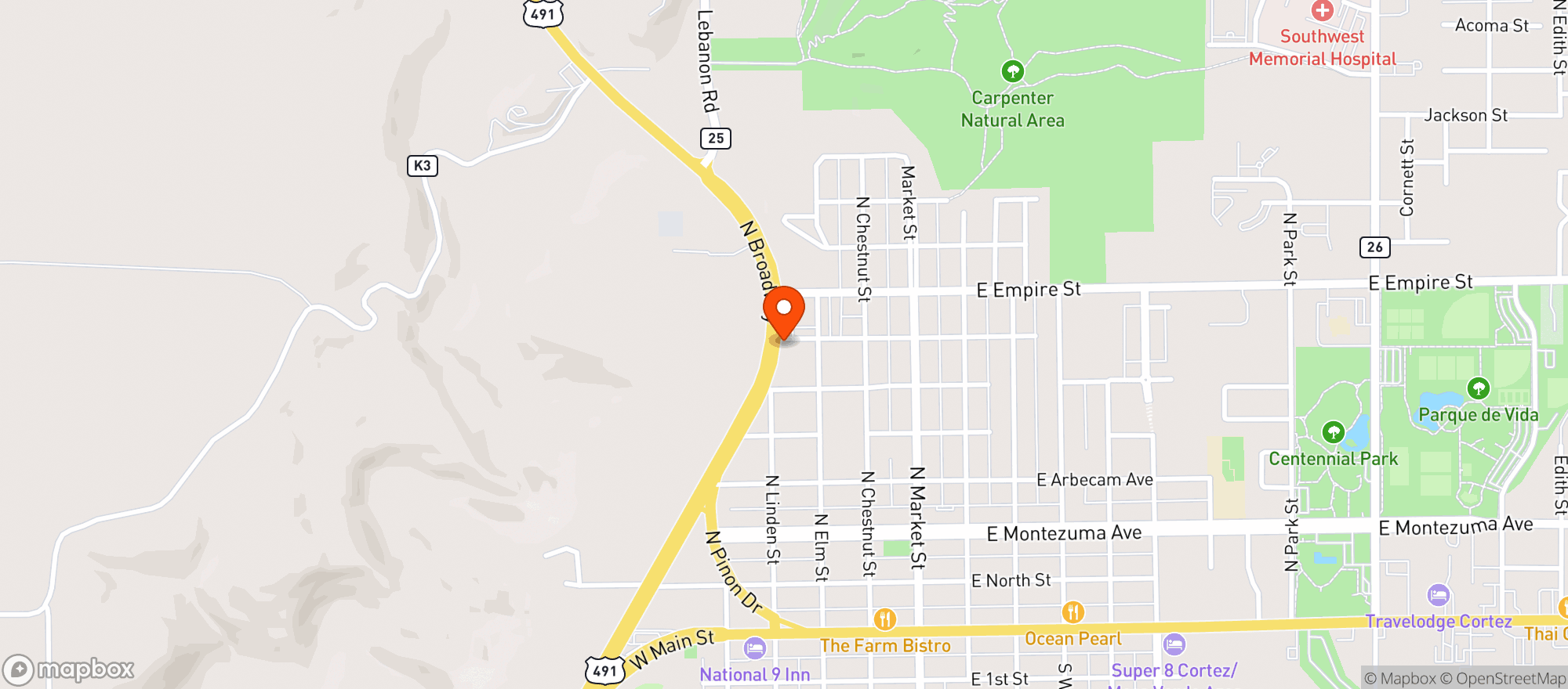 Map showing ELEVATED LIQUORS