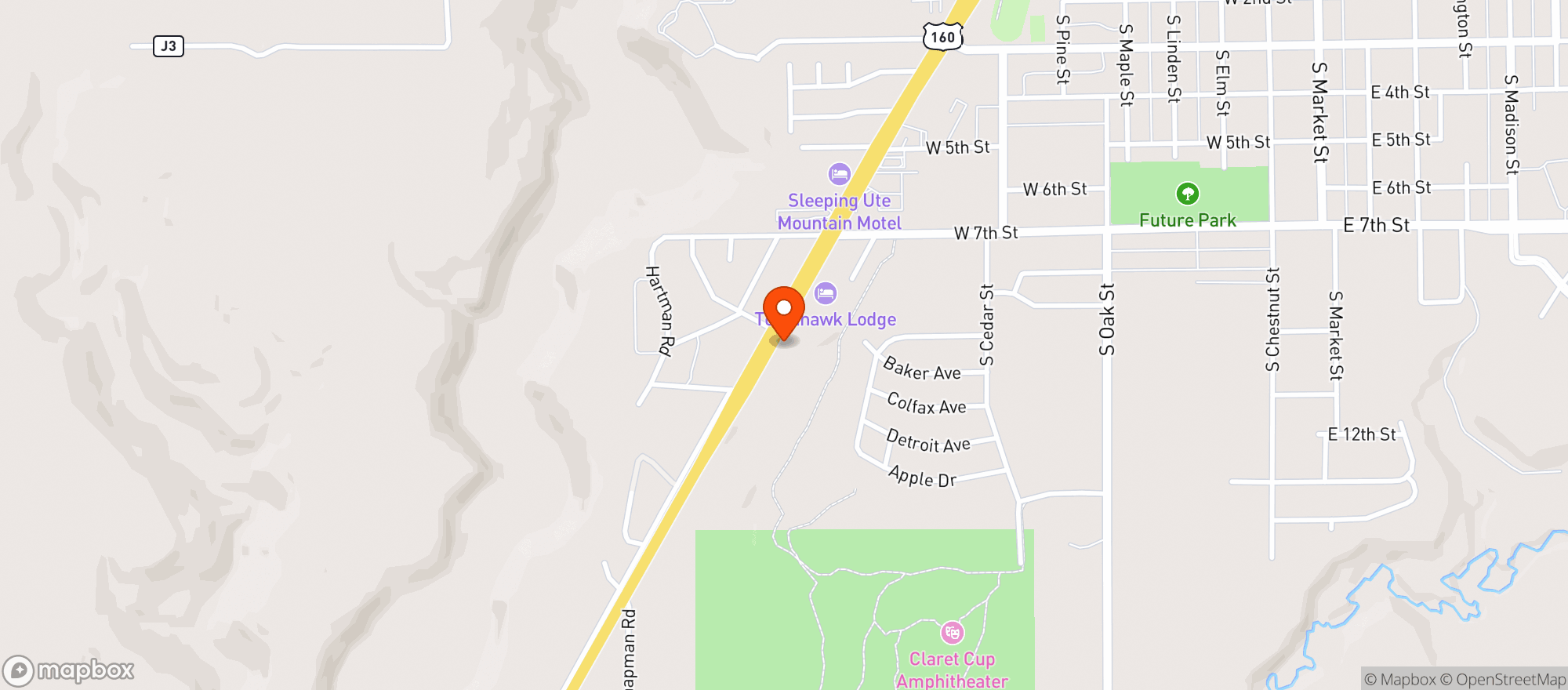 Map showing Handy Mart - Cortez