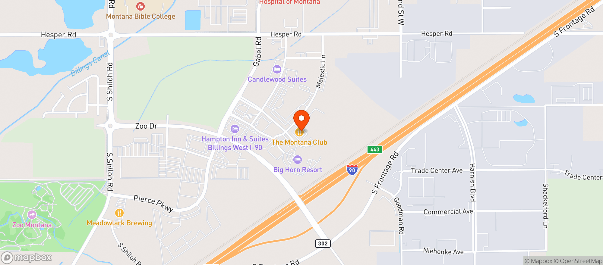 Map showing Montana Club