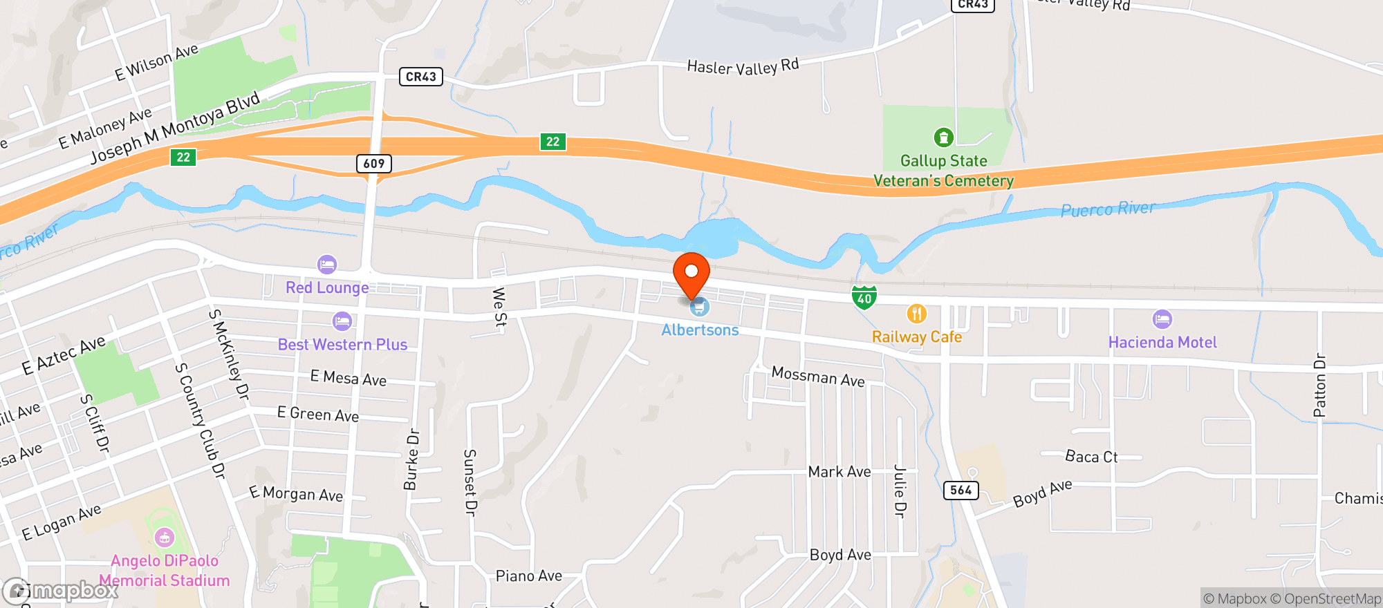 Map showing Albertsons