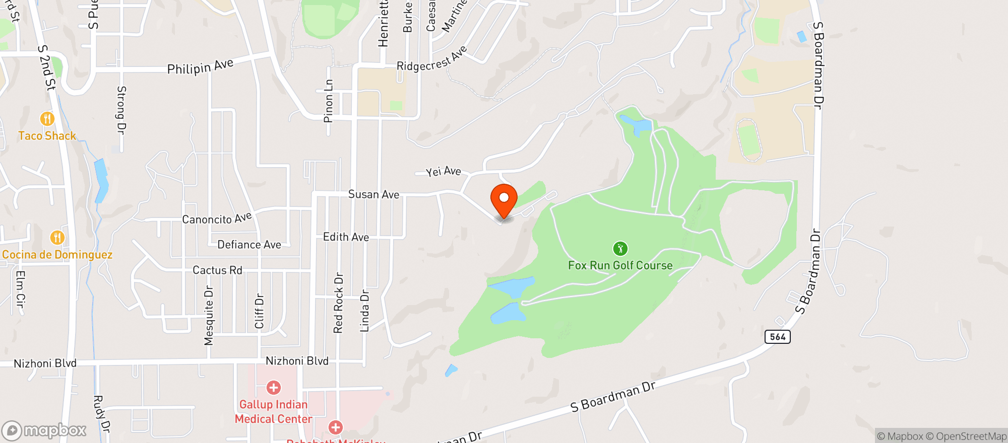 Map showing Elks Lodge