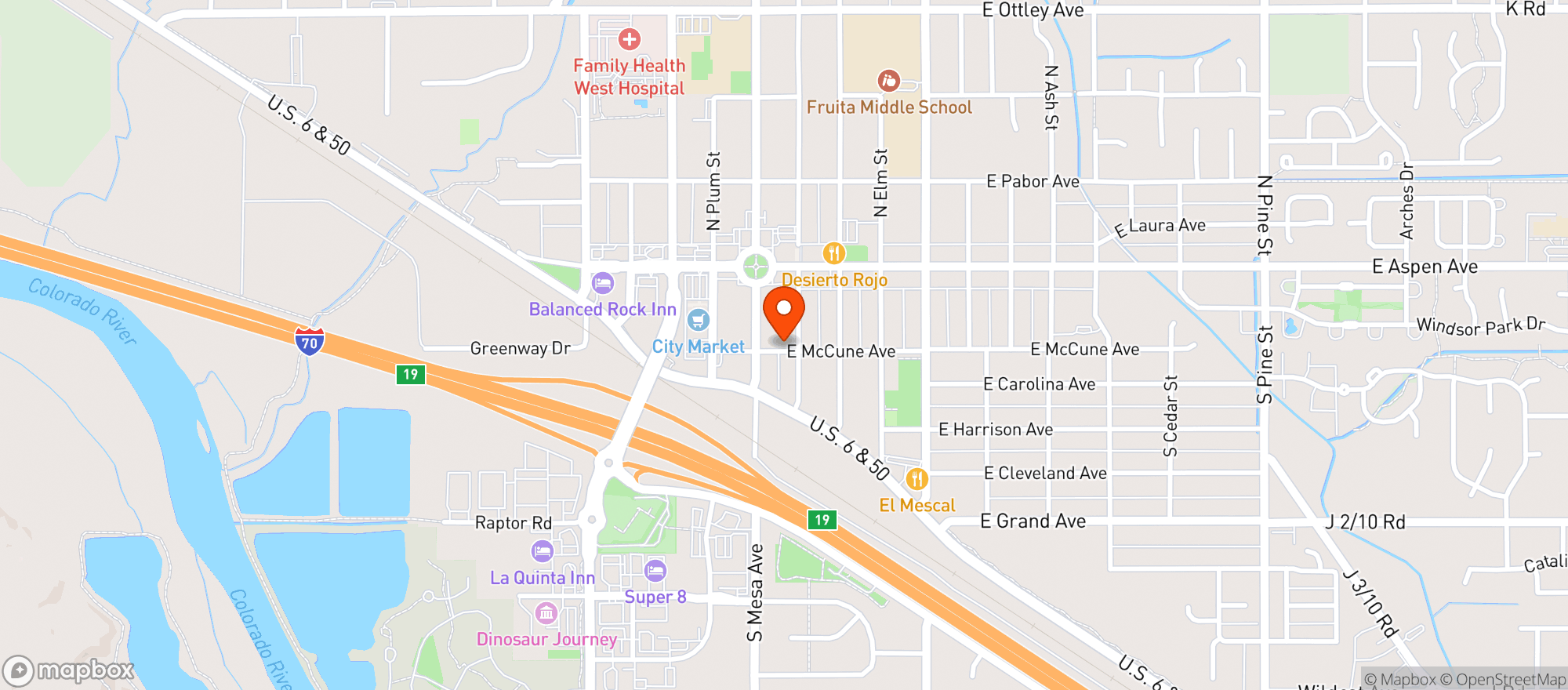 Map showing Josephine's