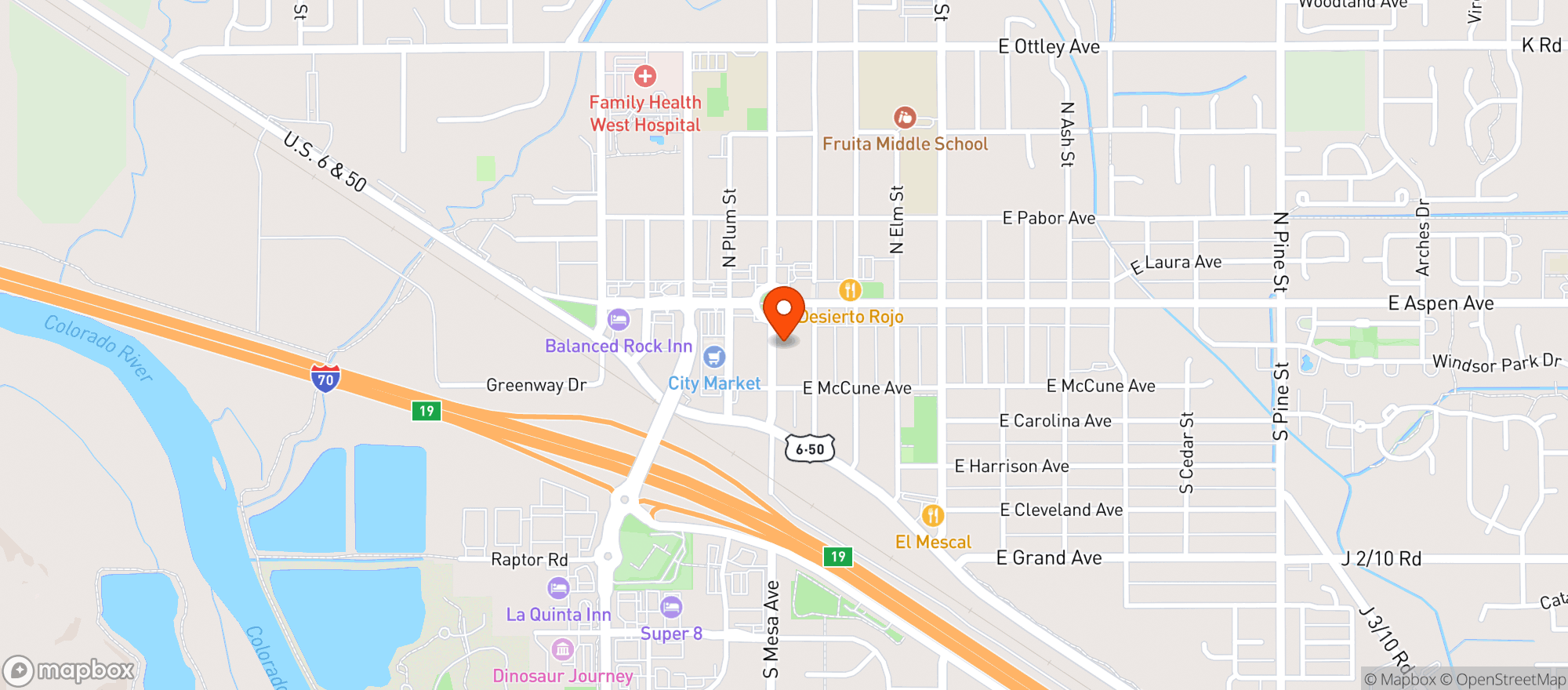 Map showing Center Town Liquors