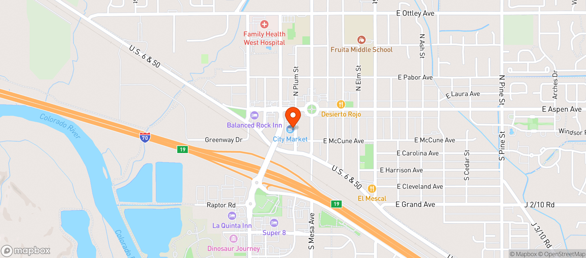 Map showing Kroger City Market