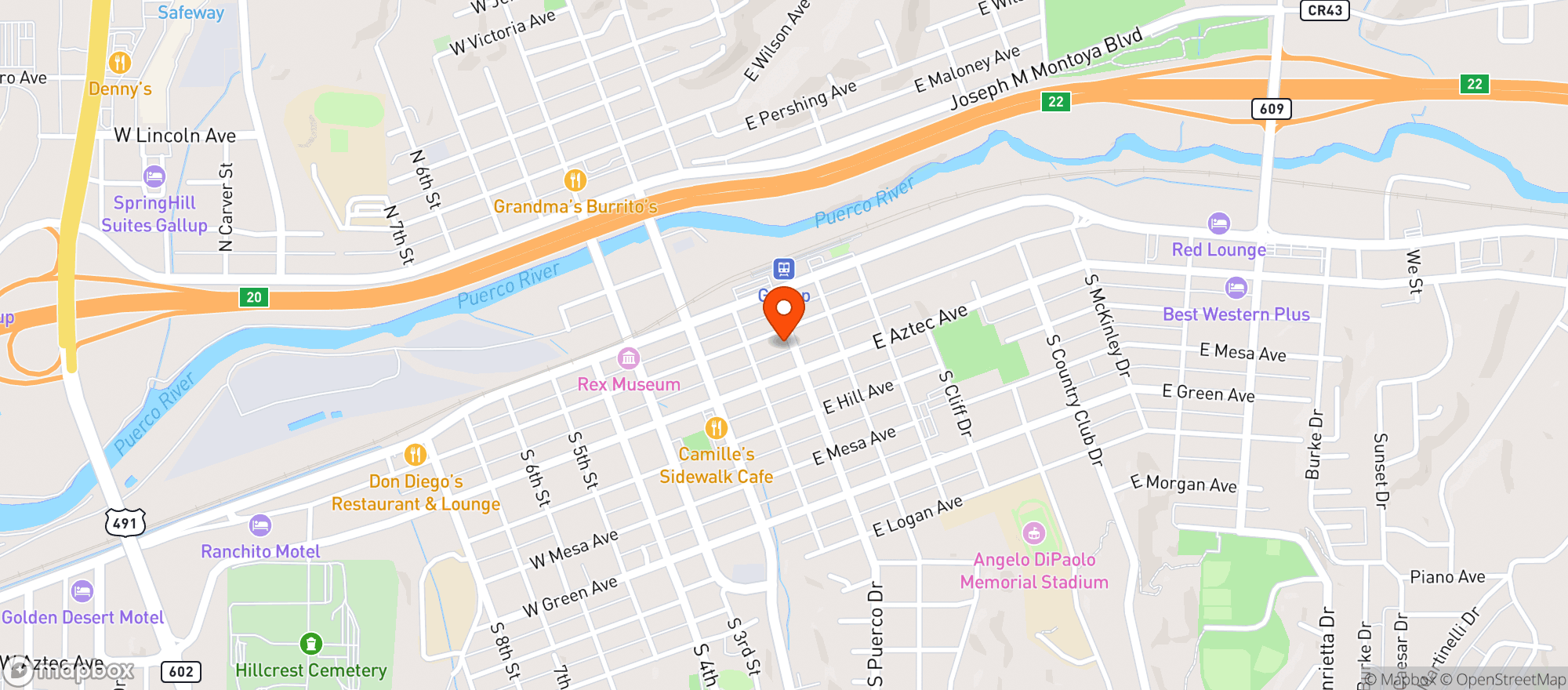 Map showing La Montanita Co-op (Gallup) - 00730001