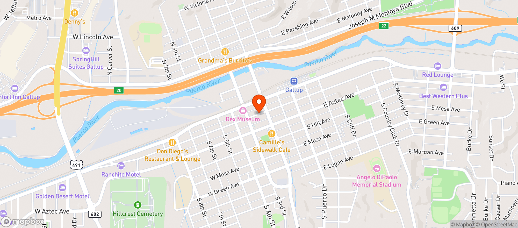 Map showing American Bar