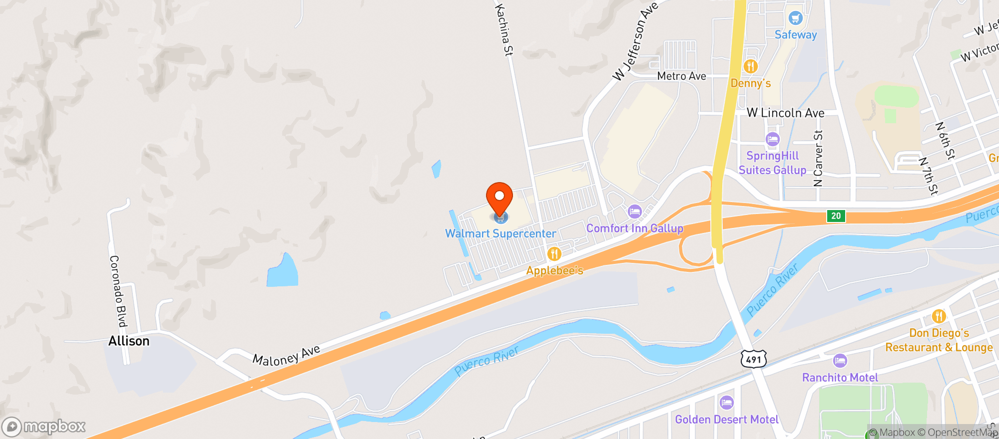 Map showing Walmart Supercenter