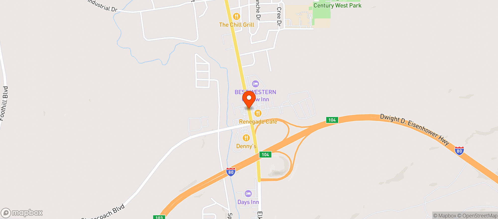 Map showing Santa Fe Southwest Grill