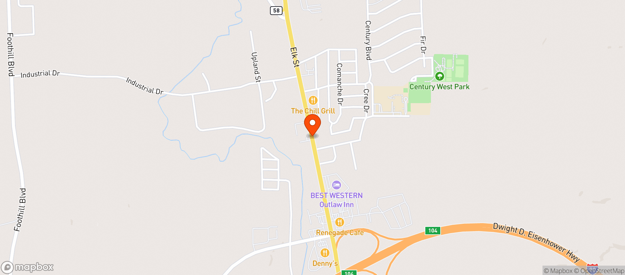 Map showing 24 Hour C Store