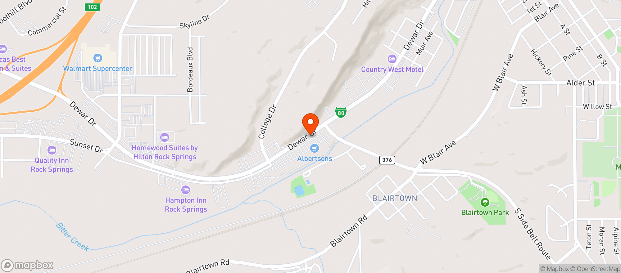 Map showing Albertsons