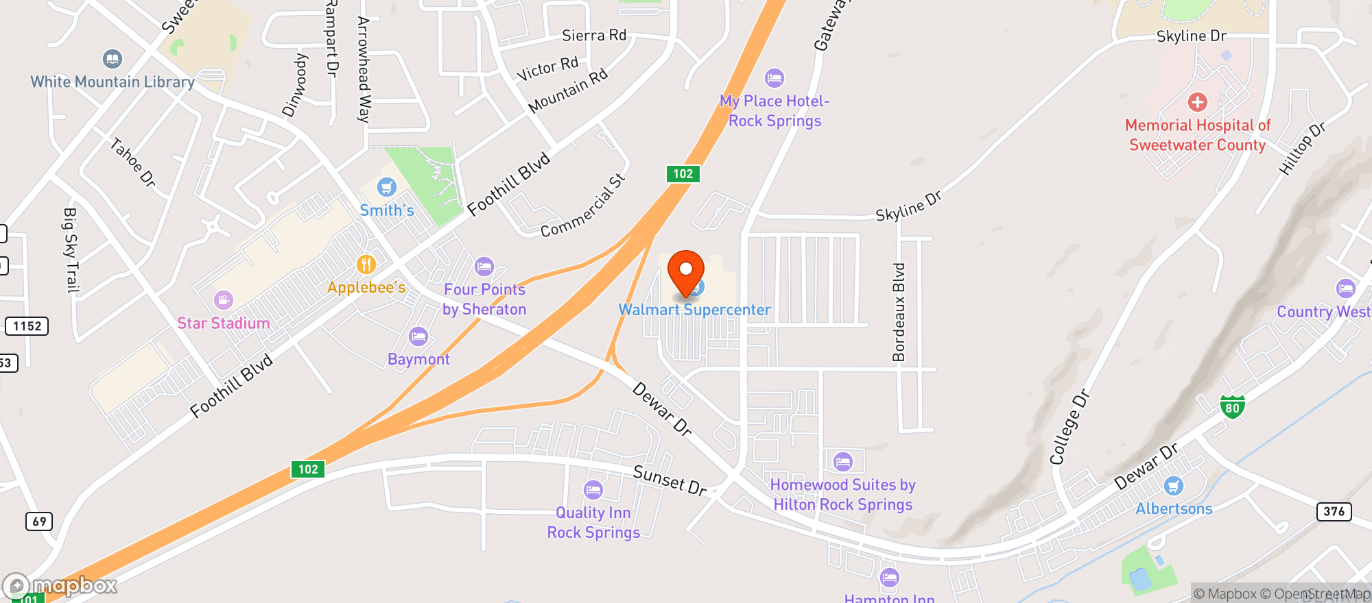 Map showing Walmart Supercenter #1461