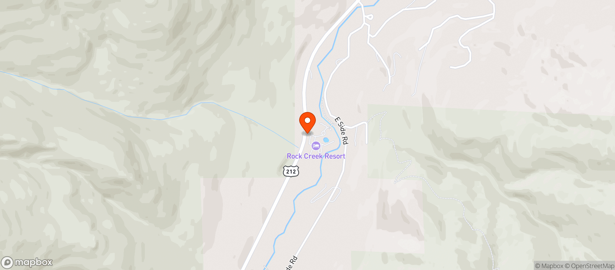 Map showing Rock Creek Resort - Wild Rose Restaurant