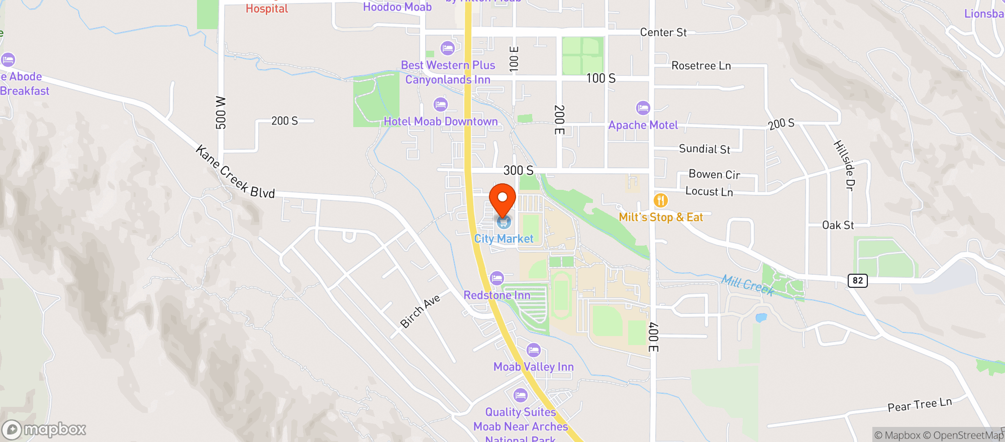 Map showing Kroger City Market