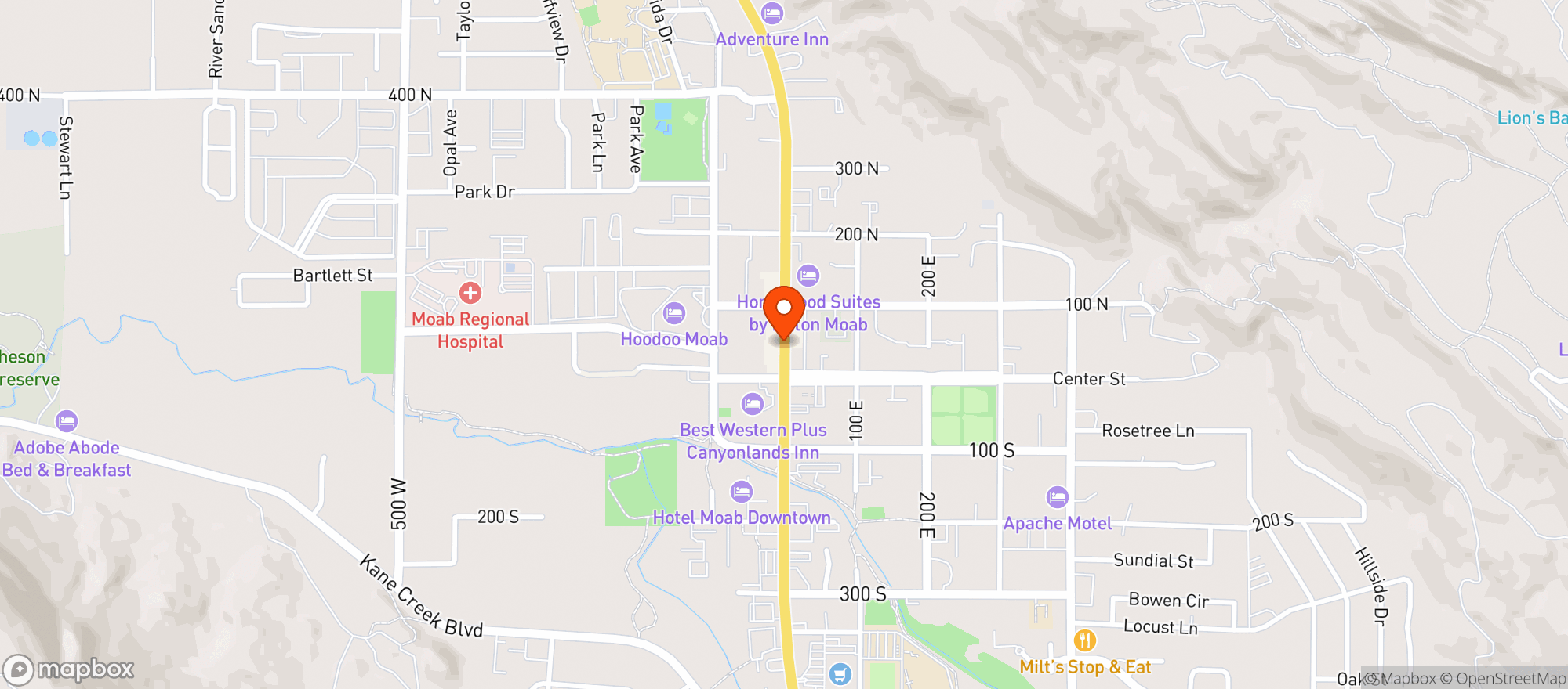 Map showing Miguels Baja Grill