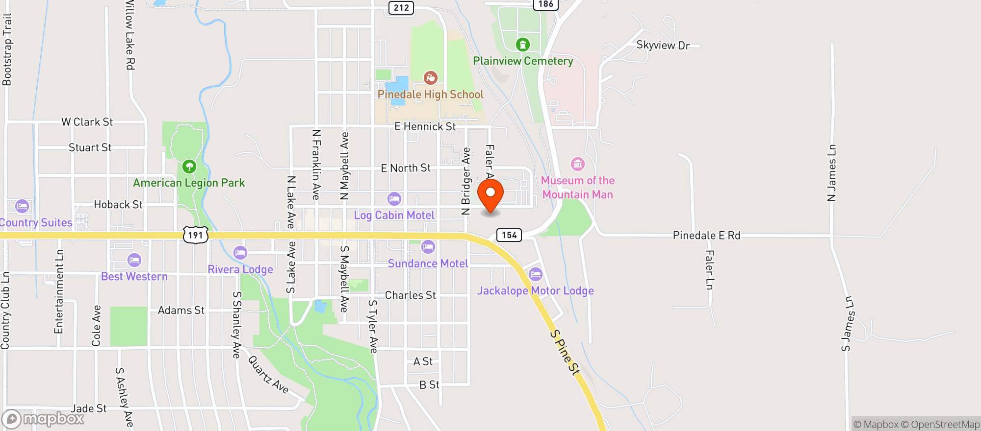 Map showing Ridleys Family Markets