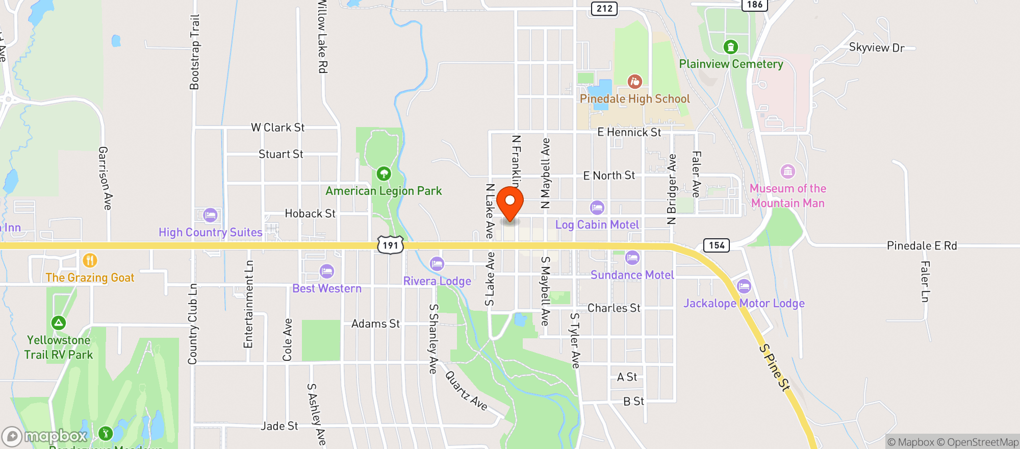 Map showing The Snooze Booze