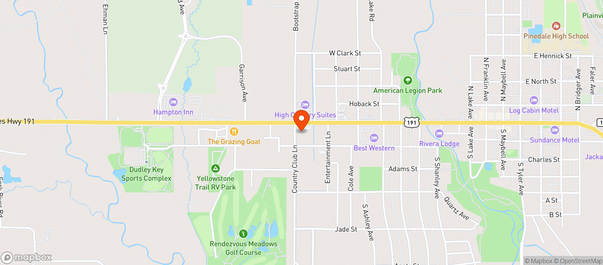 Map showing Country Lane Liquor