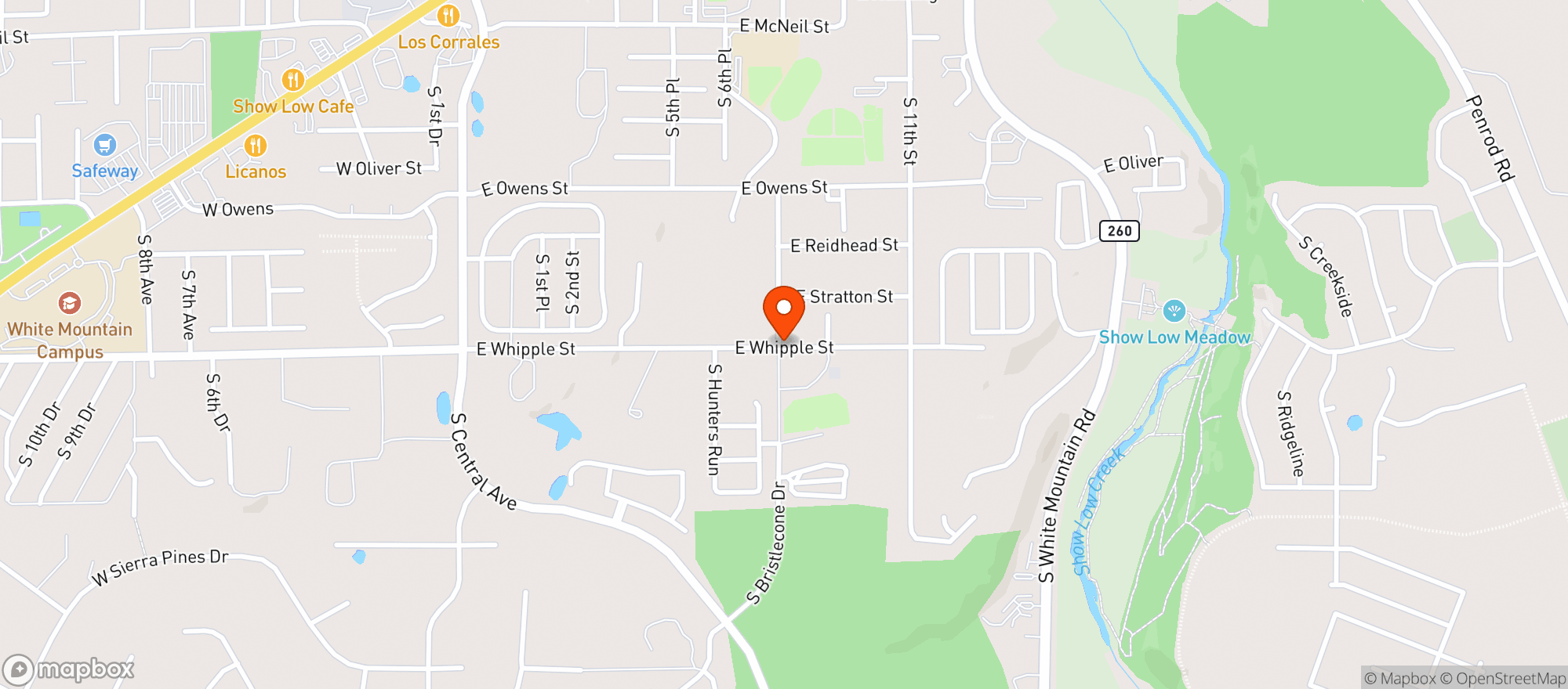 Map showing Elks Lodge
