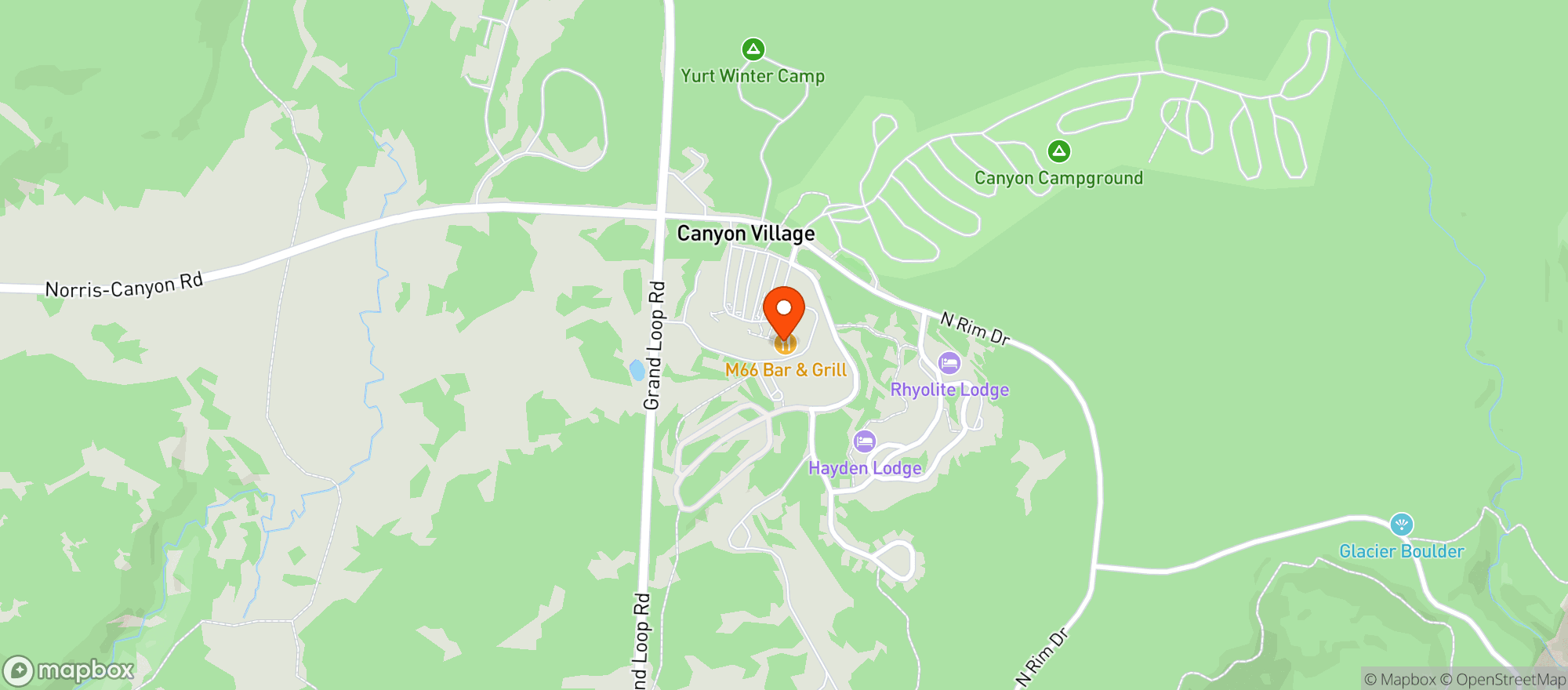 Map showing Canyon Lodge M66 Lounge