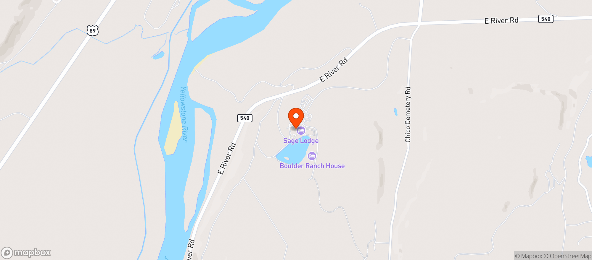 Map showing Sage Lodge