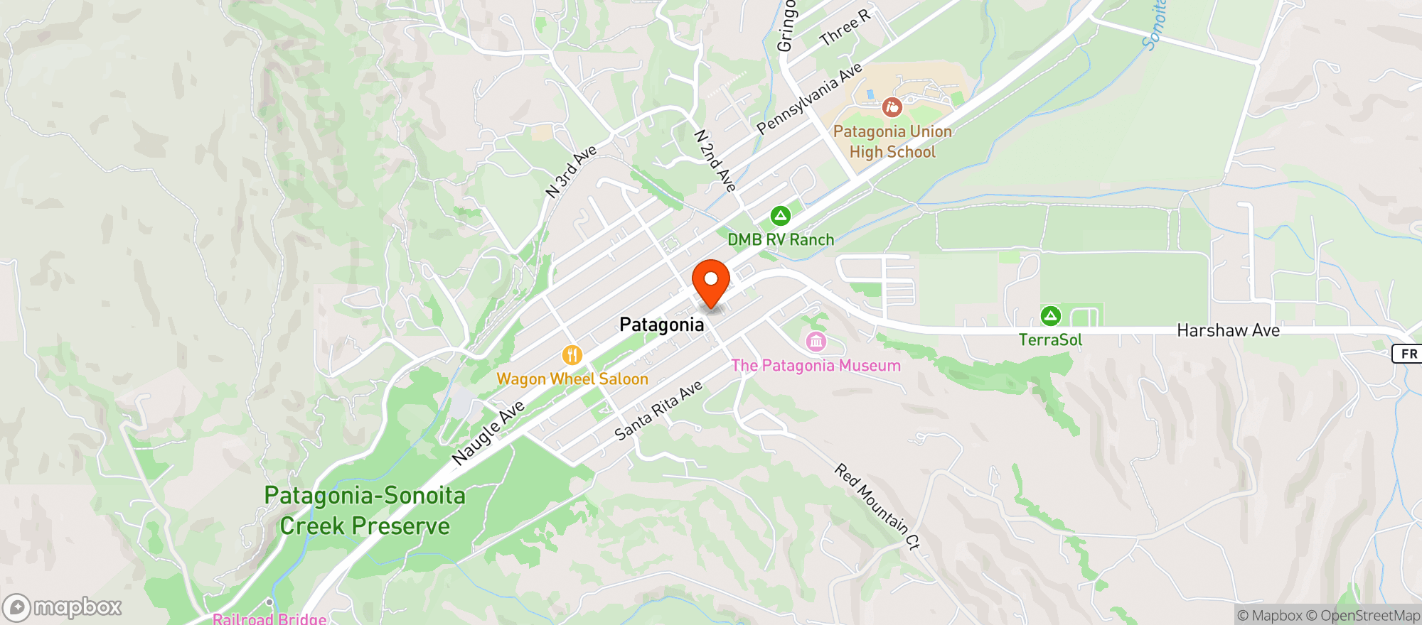 Map showing Patagonia Lumber Co