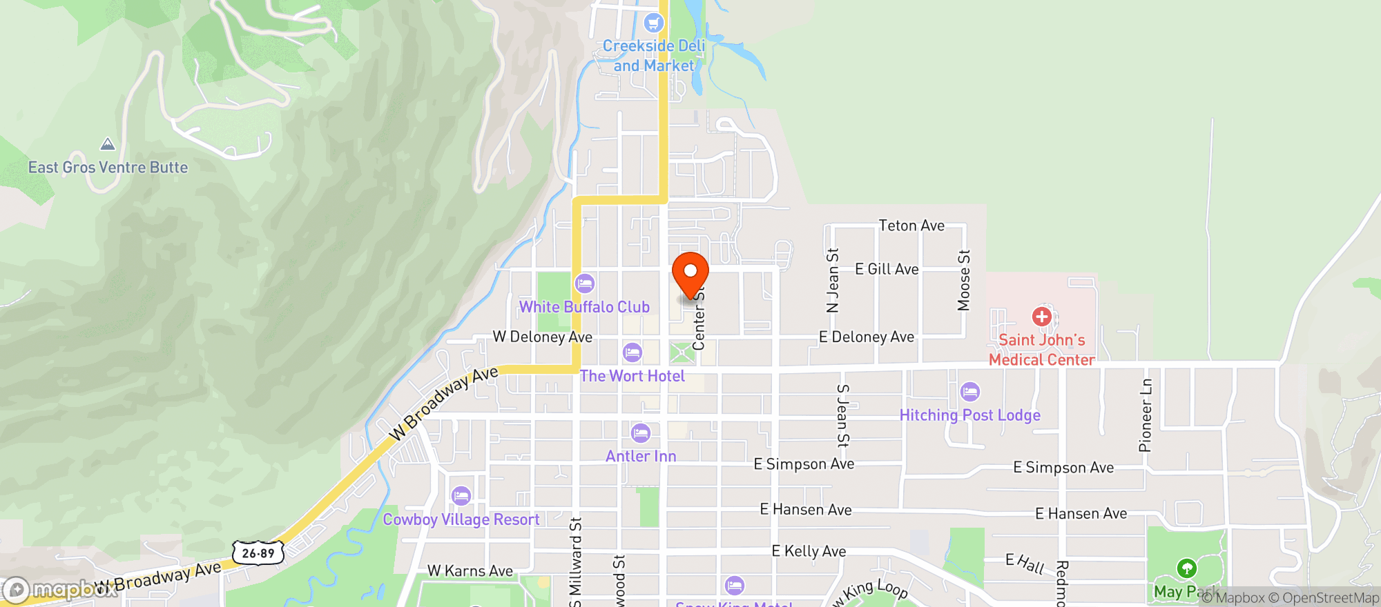 Map showing Teton Tiger