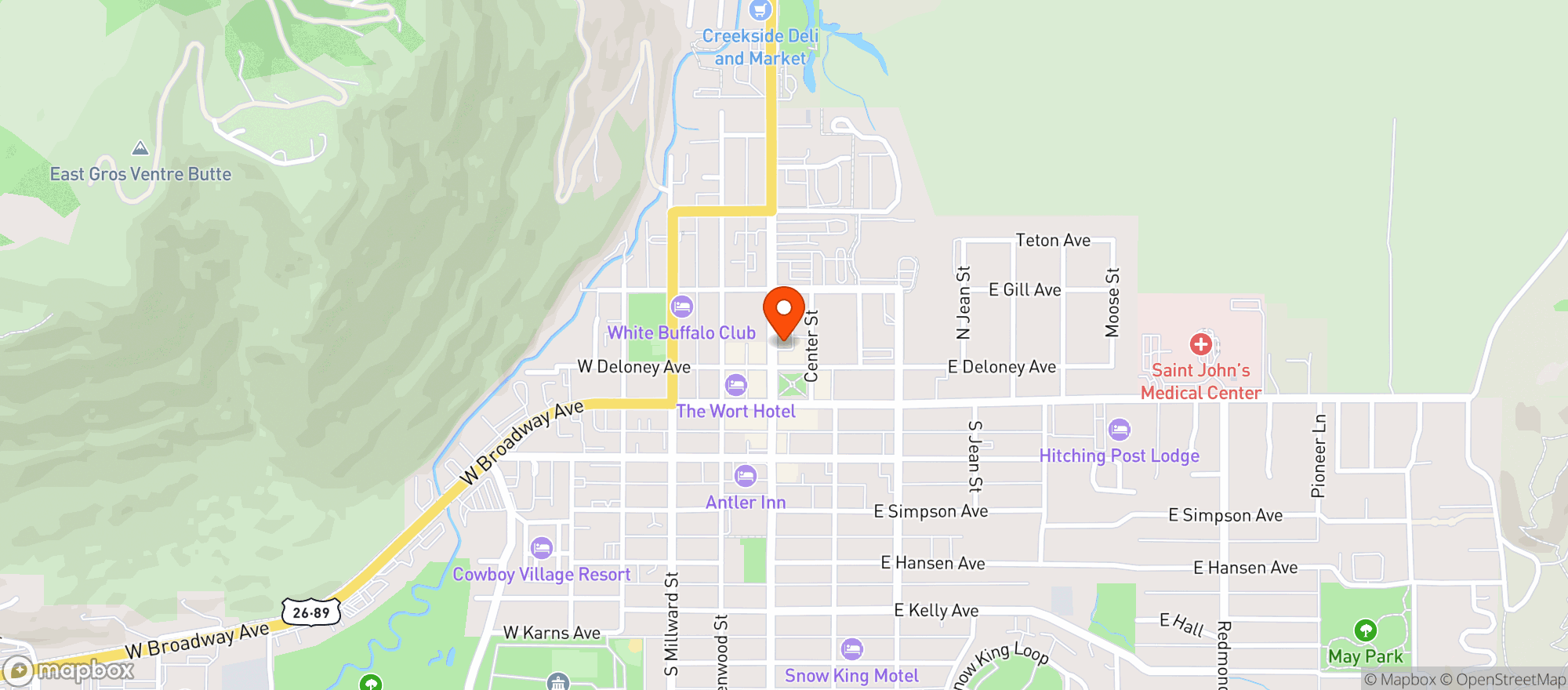 Map showing Hand Fire Pizza