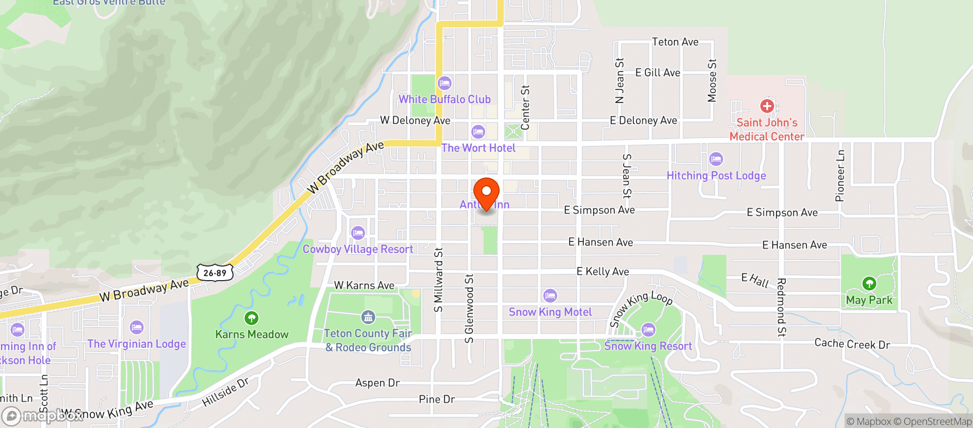 Map showing Center For The Arts