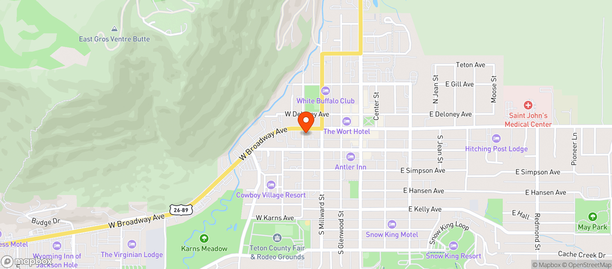 Map showing Elks Lodge #1713