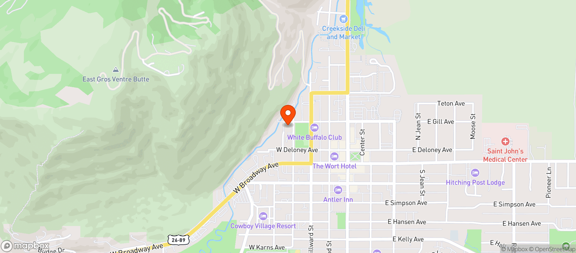 Map showing Rusty Parrot Lodge