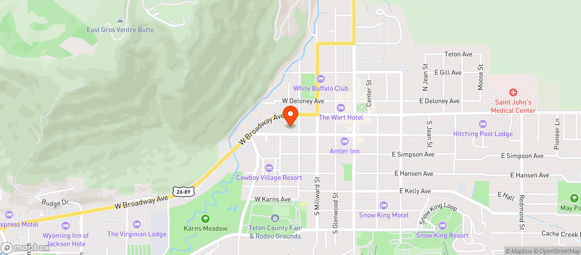 Map showing Big Hole Bbq