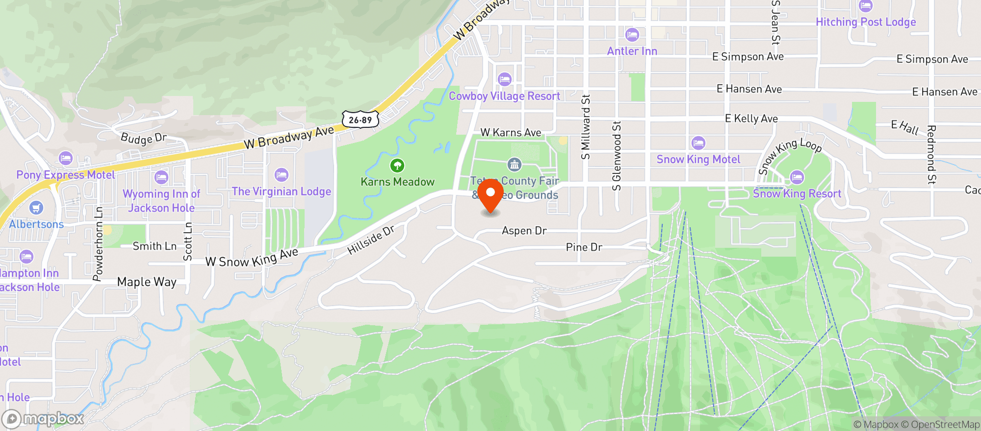Map showing Roosevelts