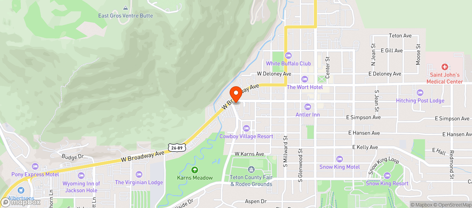 Map showing Bubbas Bbq