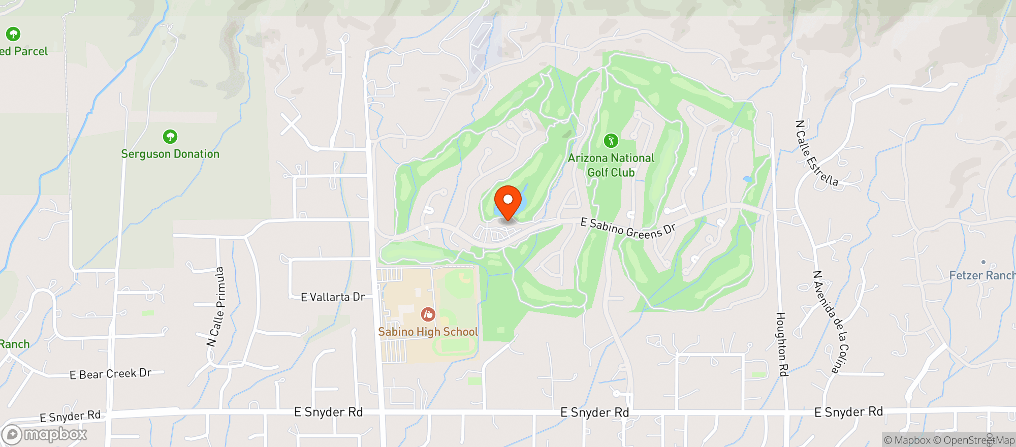 Map showing Arizona National Golf Club