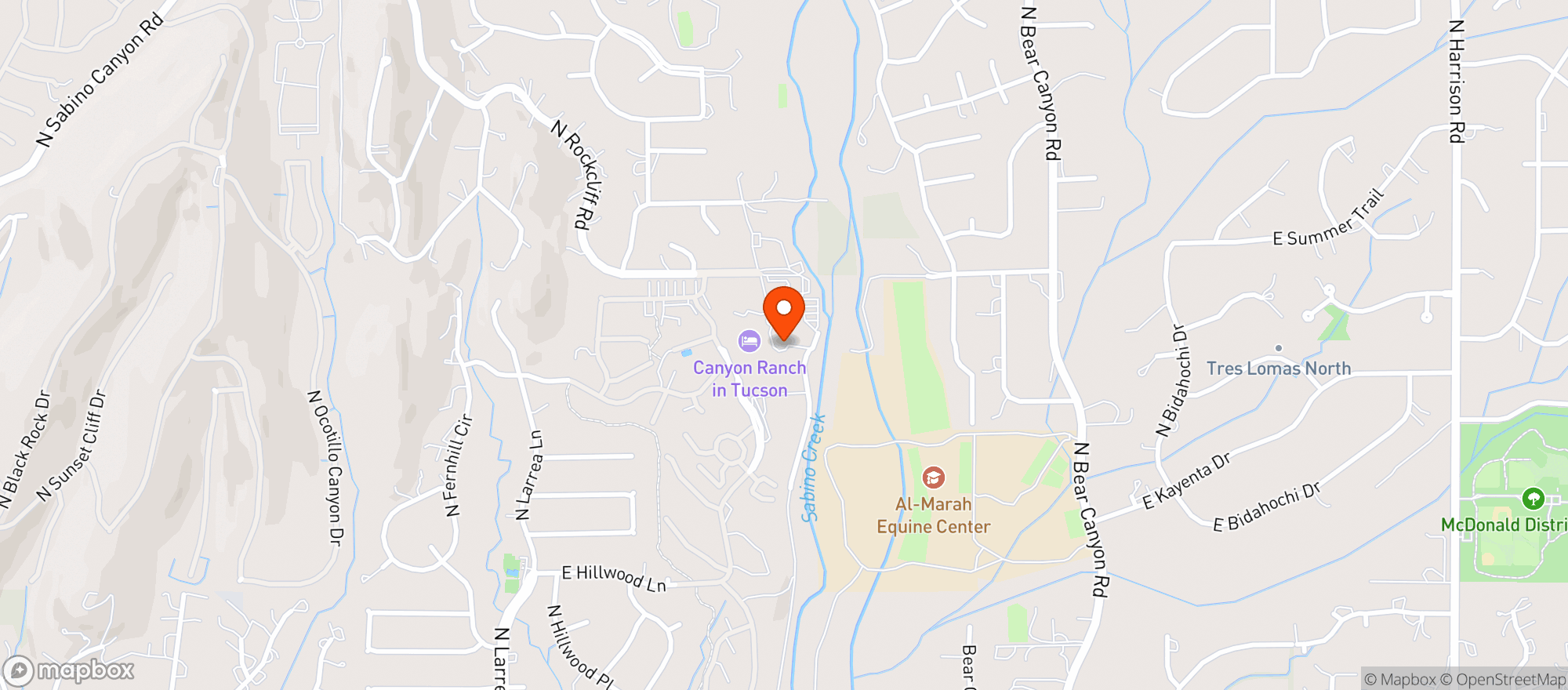Map showing Canyon Ranch