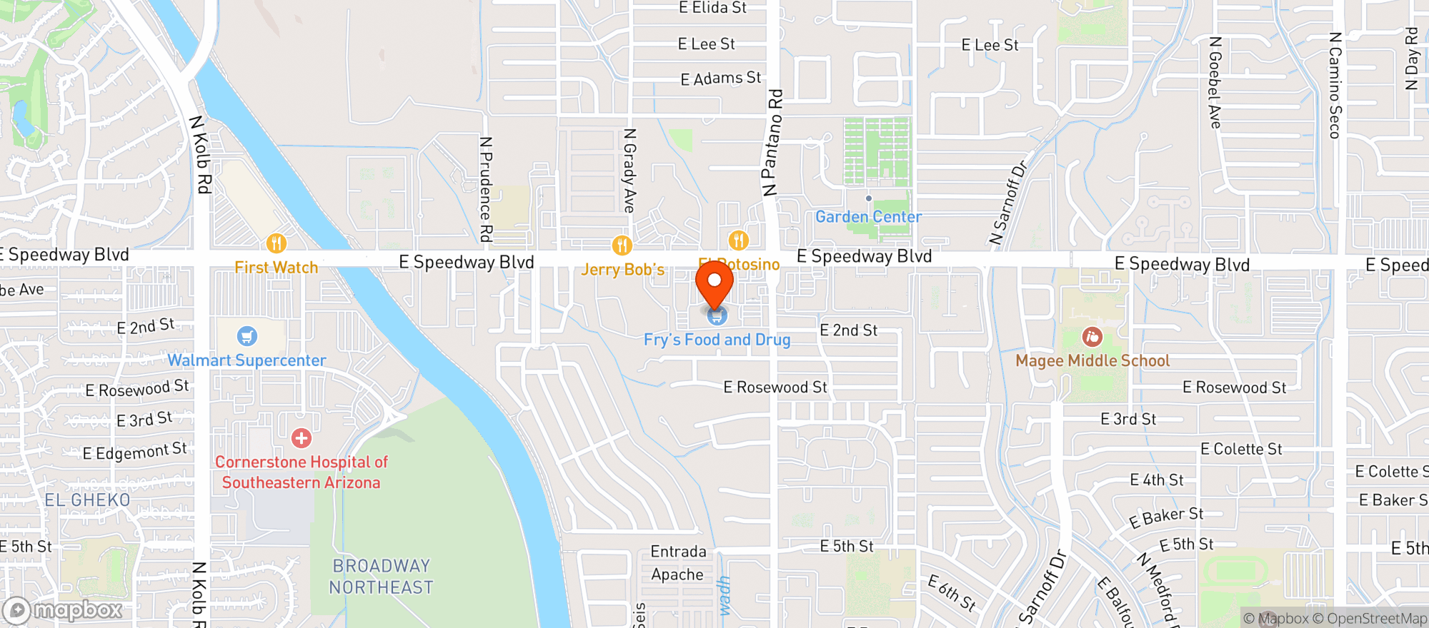 Map showing Fry's Food and Drug