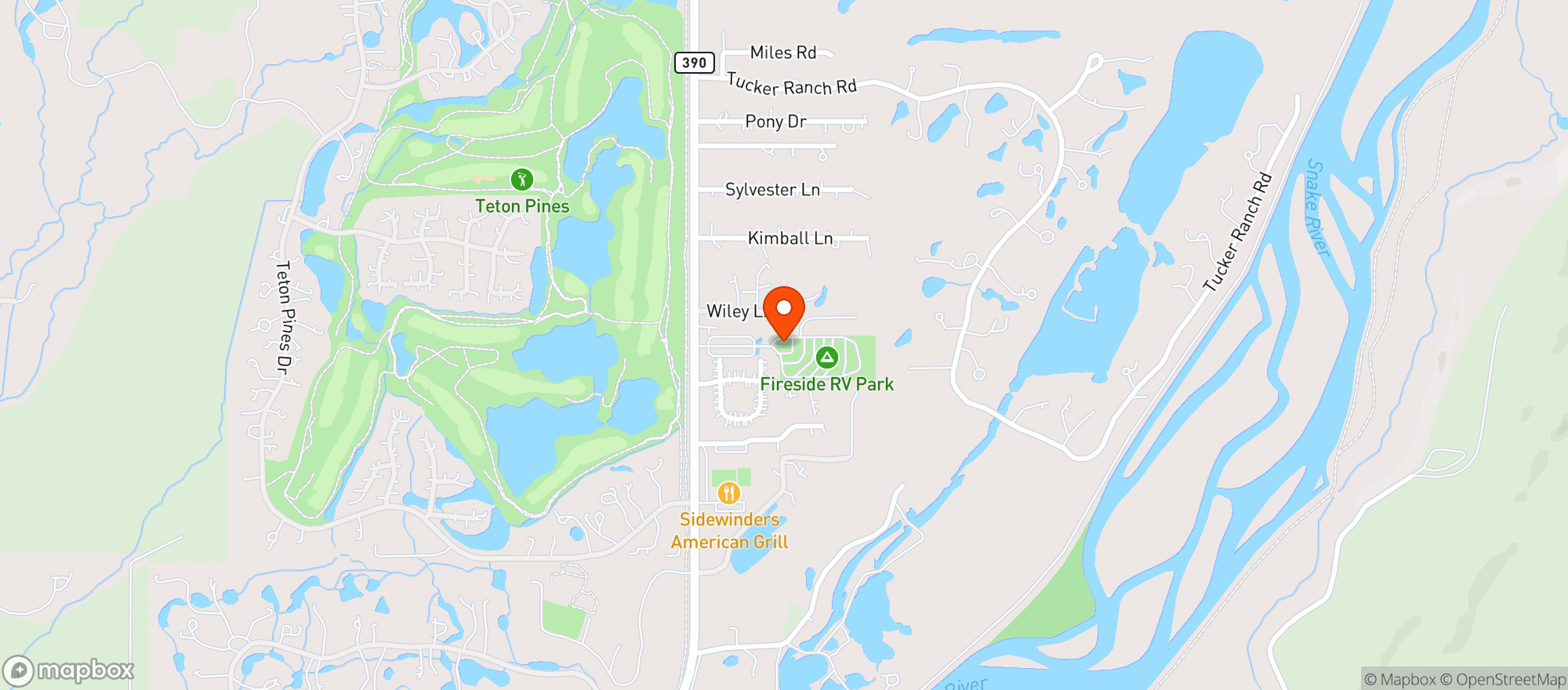 Map showing Fireside Resort