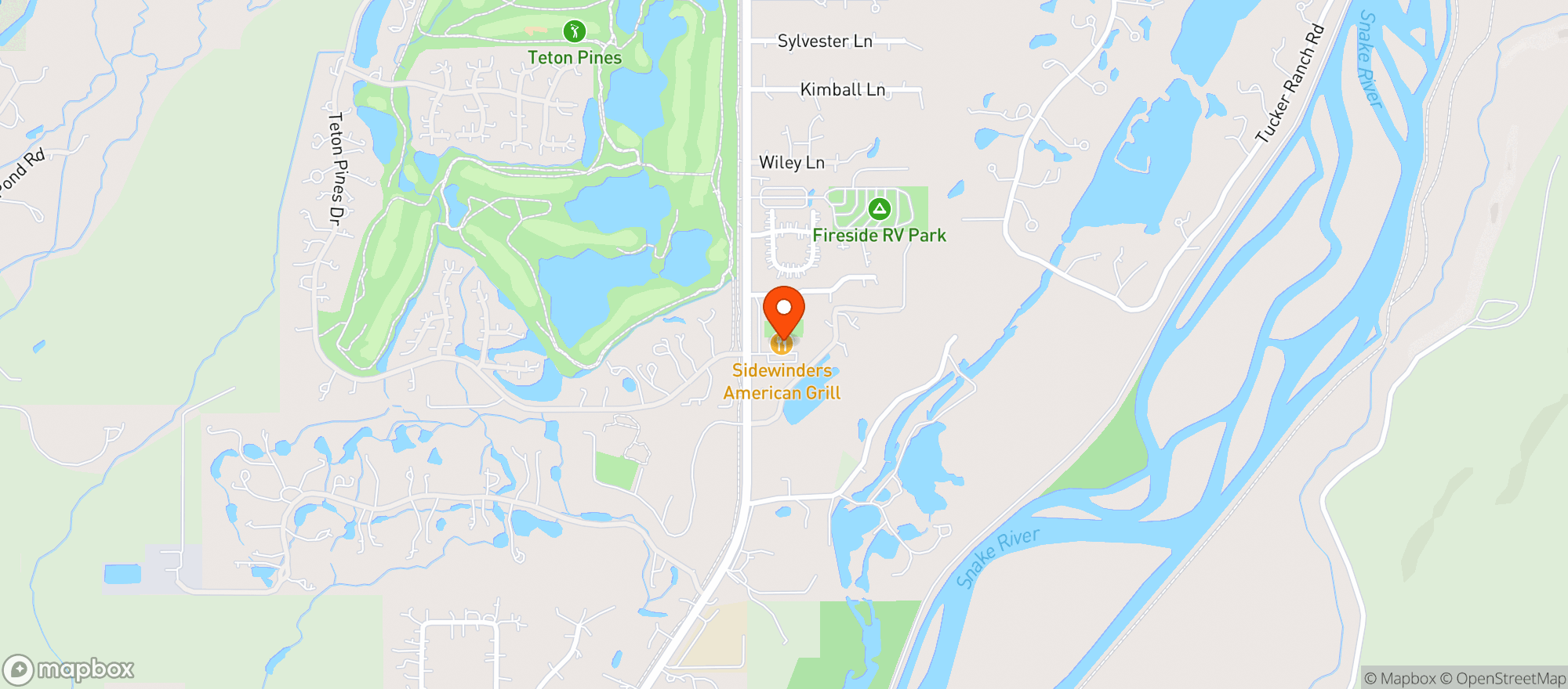 Map showing Sidewinders American Grill