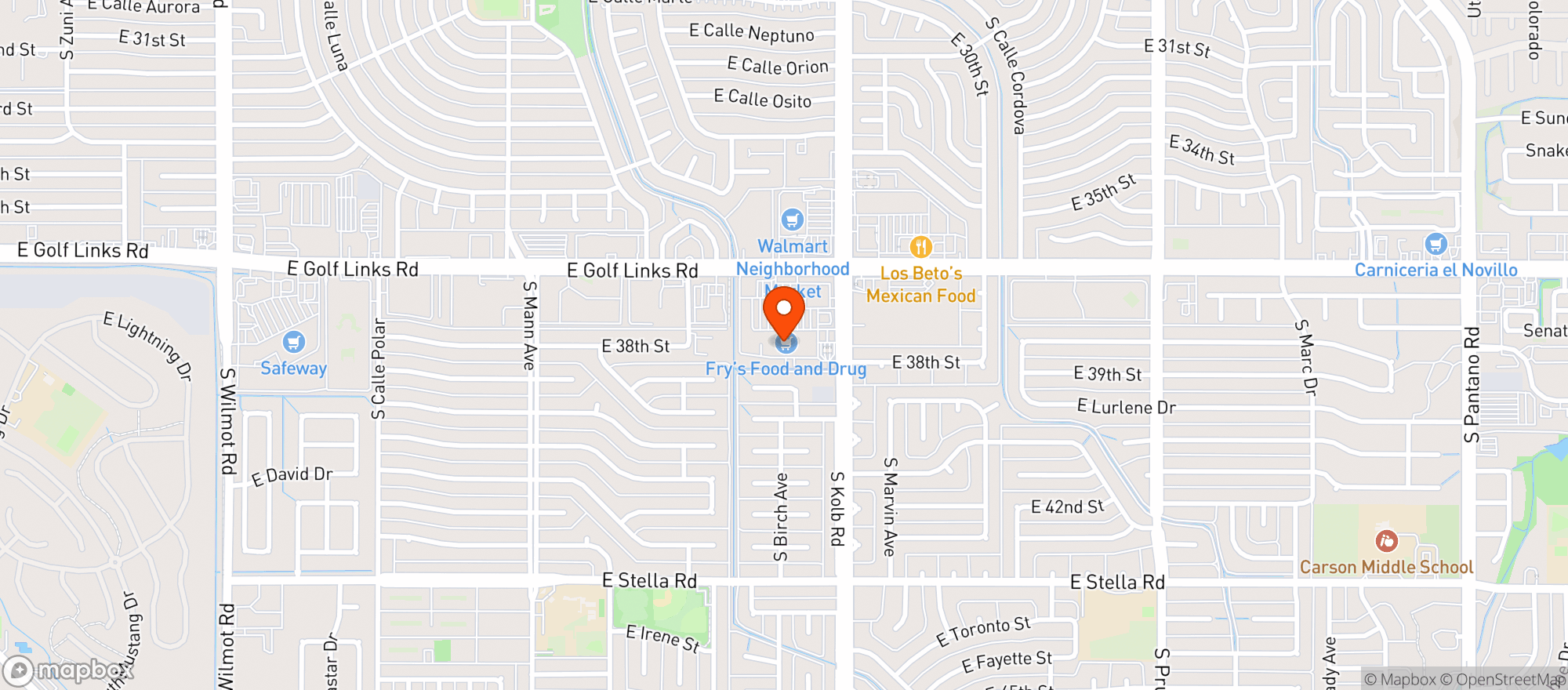 Map showing Fry's Food and Drug