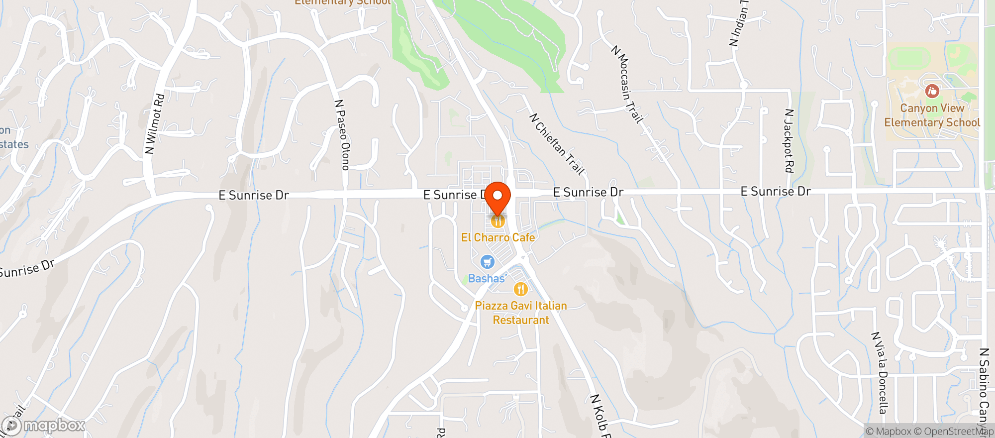 Map showing El Charro Cafe