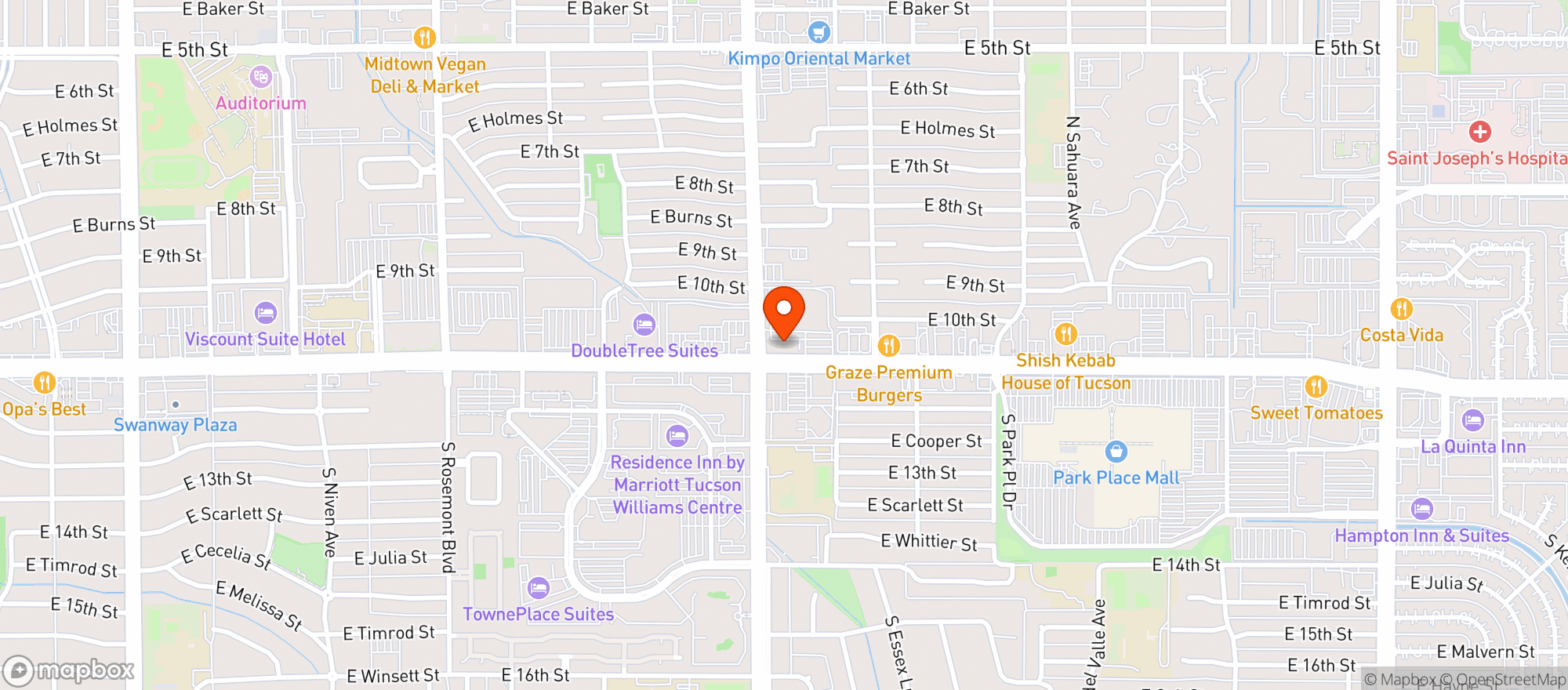 Map showing Vitamin Shoppe - Tuscon