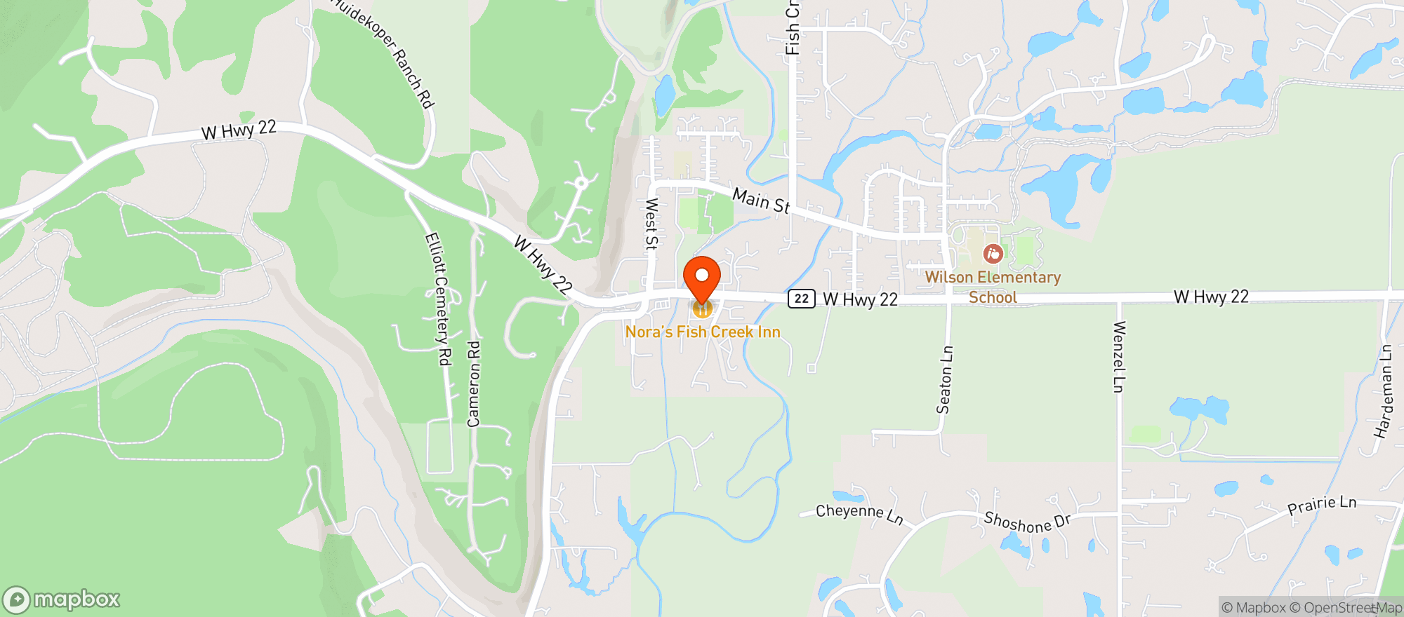 Map showing Fish Creek Inn