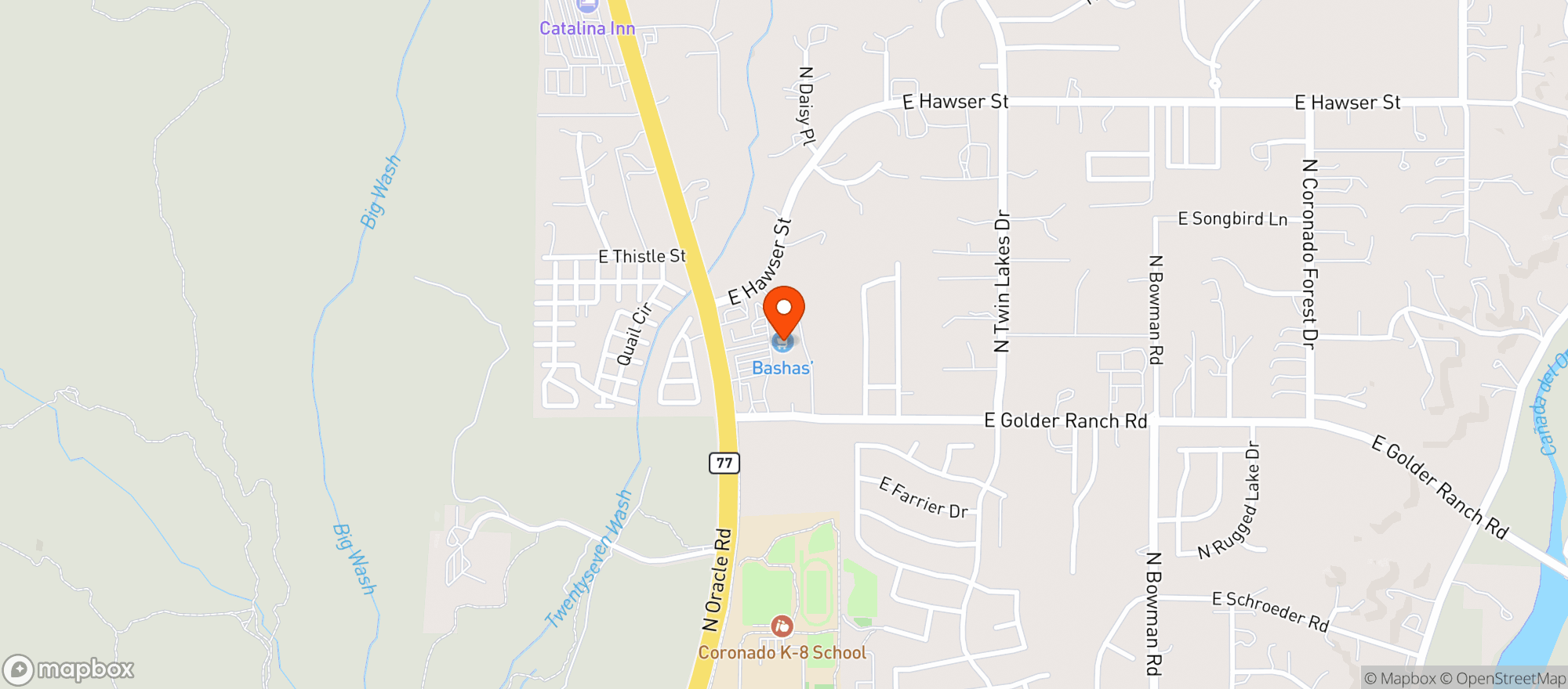 Map showing Bashas