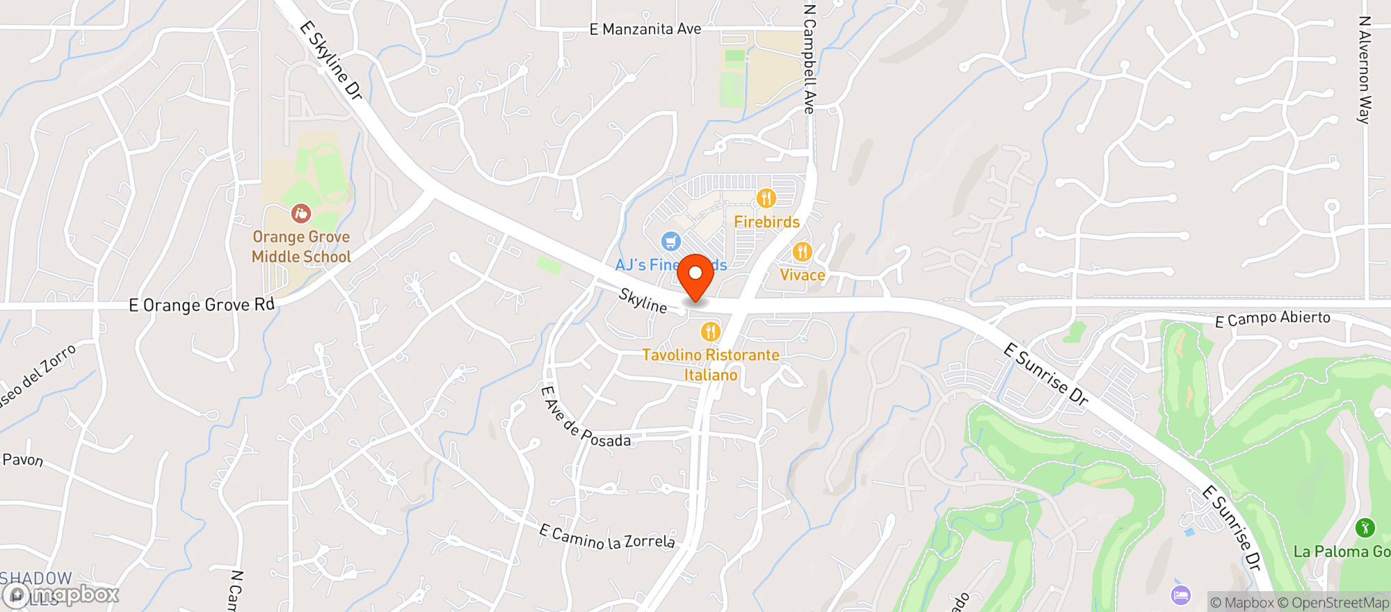Map showing Wild Garlic Grill (Skyline)