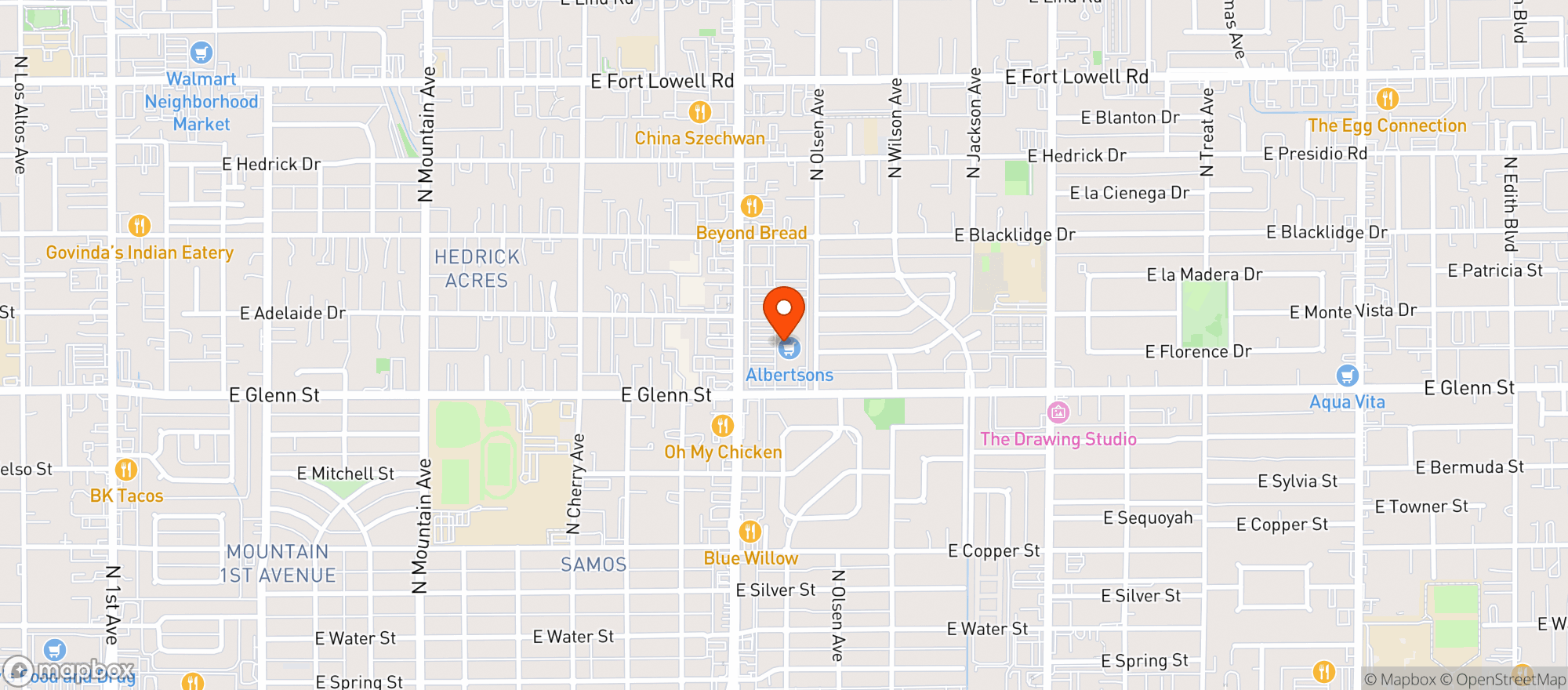 Map showing Albertsons #961