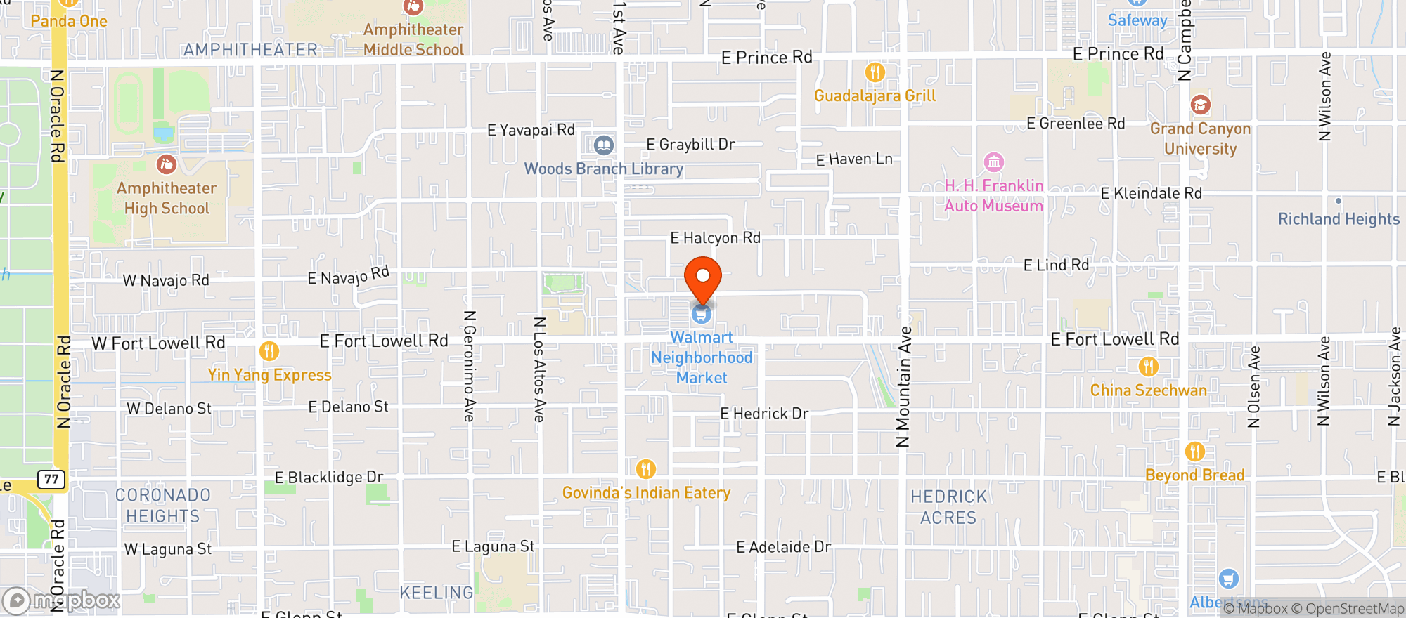 Map showing Walmart Neighborhood Mkt