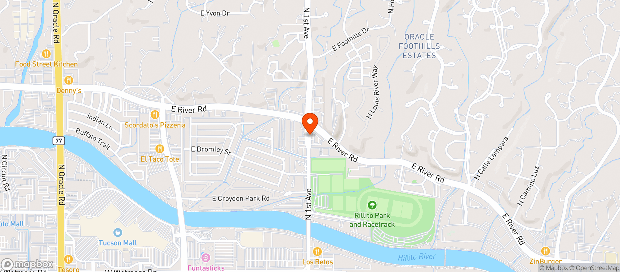 Map showing Sol Flower - North Tucson
