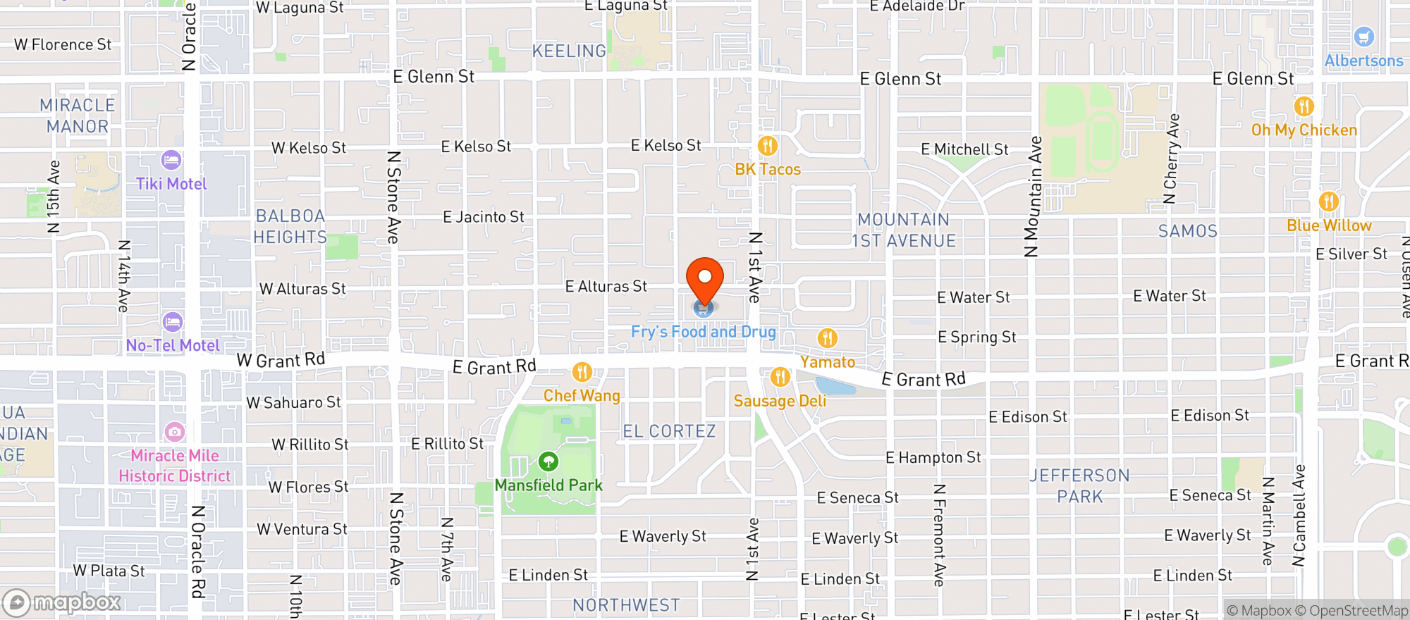 Map showing Frys Food & Drug