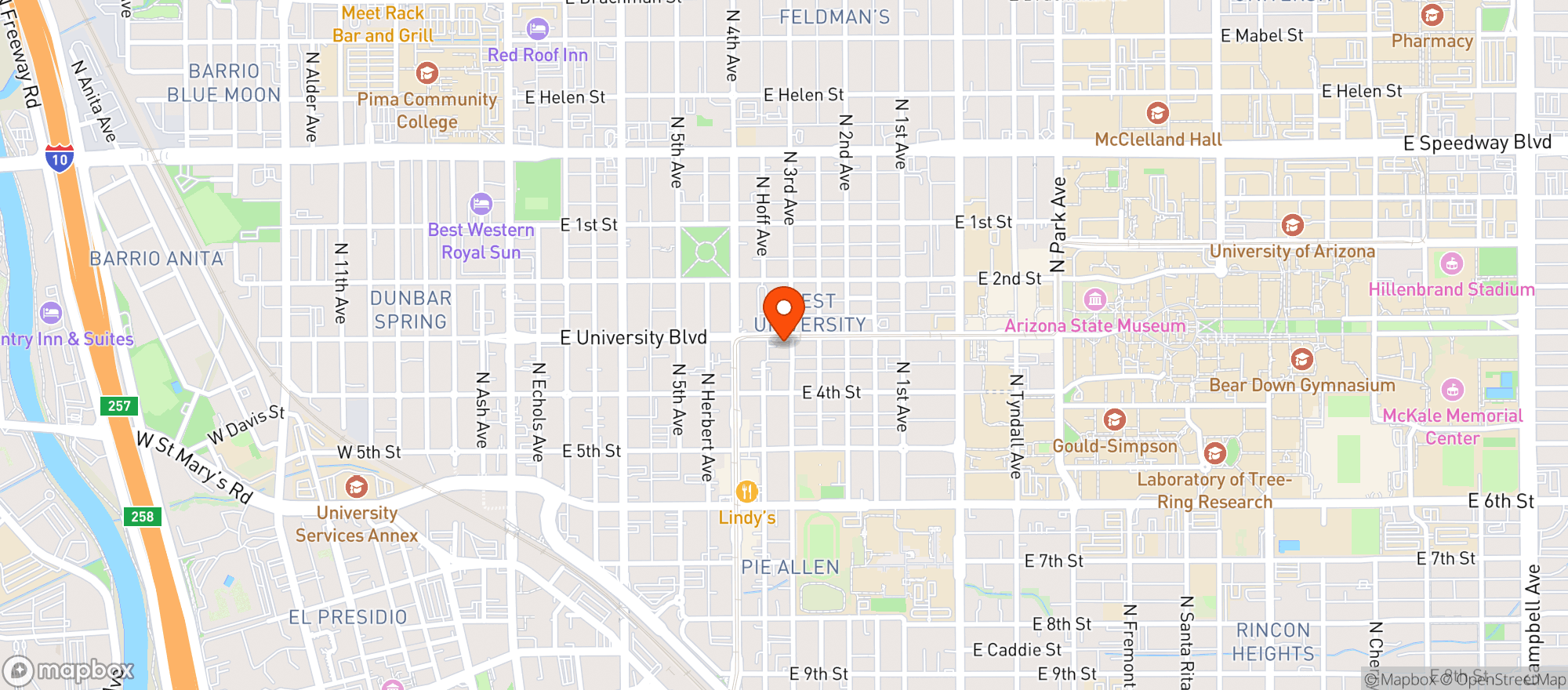 Map showing Time Market