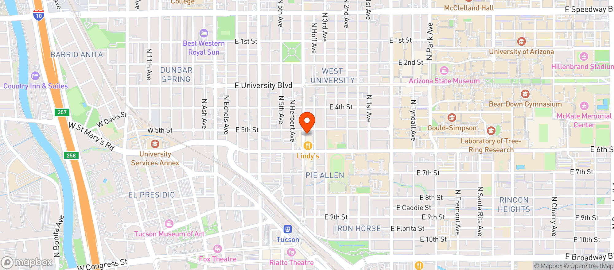 Map showing Sky Bar